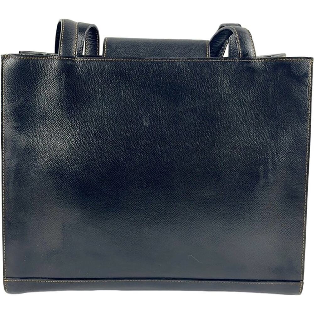 Valentino Garavani‎ Logo Embellished Black Leather Tote - Picture 3 of 12